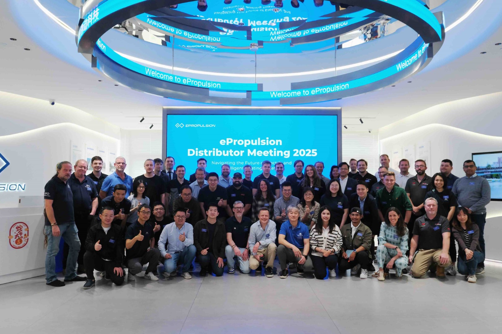 ePropulsion global distributor meeting group photo celebrating growth